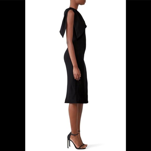 Dress the population NWT Tiffany 1 shoulder black midi dress size small - Picture 4 of 14